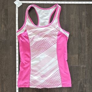 Pink and White Women's Tank Top